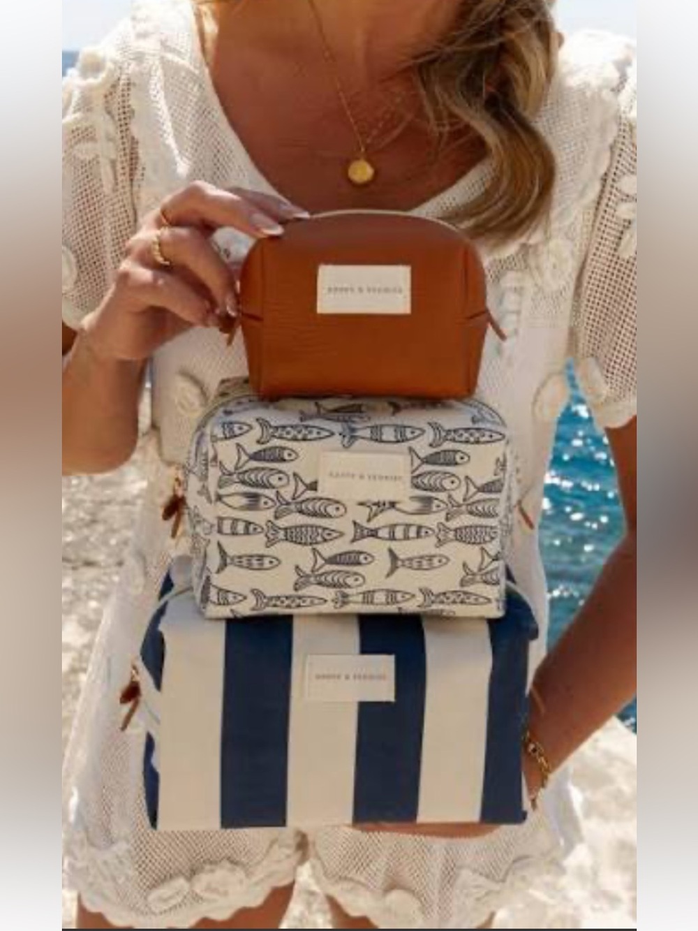 TRIO Coastal 🐟🍋 Collection: Blue Strips | Sardines | Cognac Mini